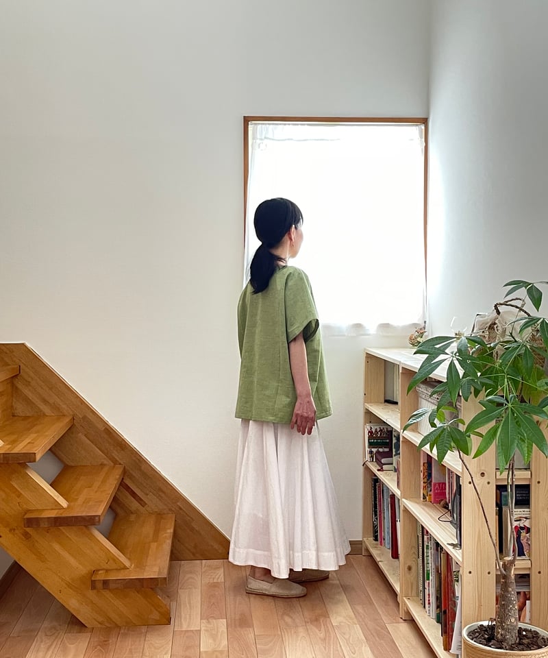 会津木綿 シンプルブラウス 【オーダーをいただいてからの製作】 | 風里