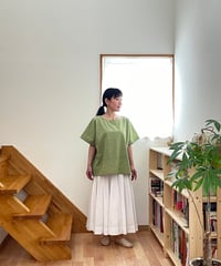 会津木綿 ハーフスリーブチュニックワンピース 【オーダーをいただいて