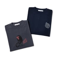 【narifuri】NFC チャリフモンTシャツ (2枚組)グレー/ネイビー
