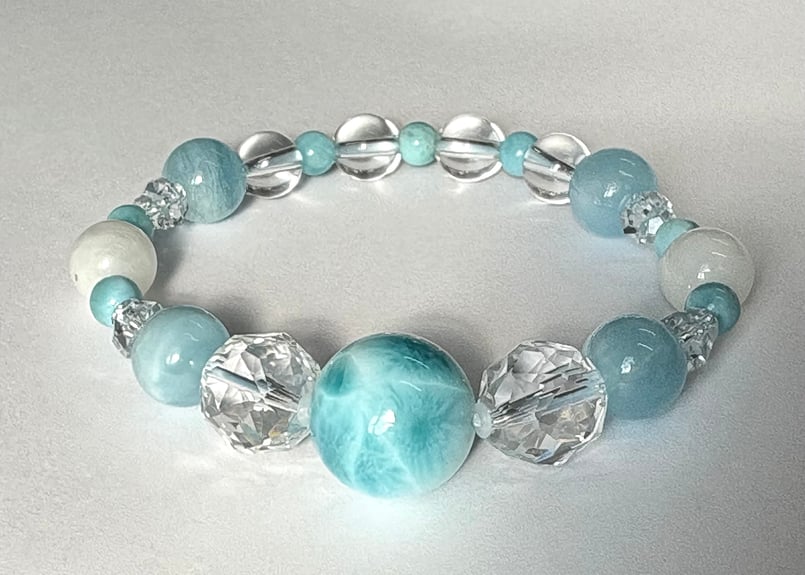 ☆Fortune Circle☆（天然石ブレスレット） 癒しの波動☆ラリマー