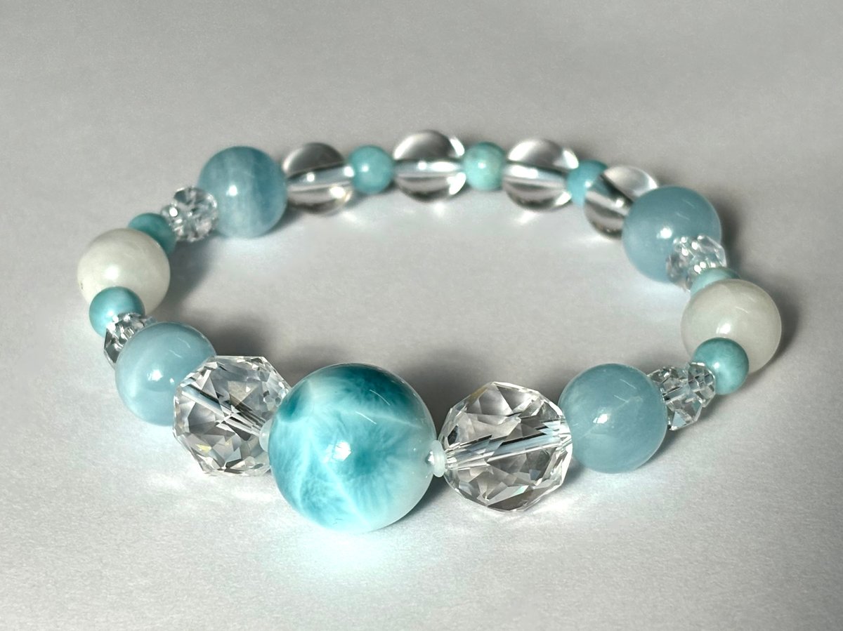 【在庫SALE】ラリマー×チャロアイト×ブルーフローライトのブレスレット 在庫SALE】ラリマー×チャロアイト×ブルーフローライトのブレスレット