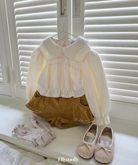 【ellymolly】Honey Round Collar Blouse