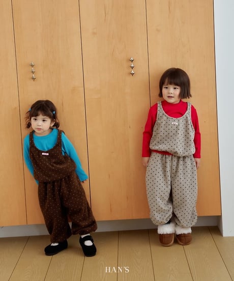 【hans】Polka Dot Fleece Pants