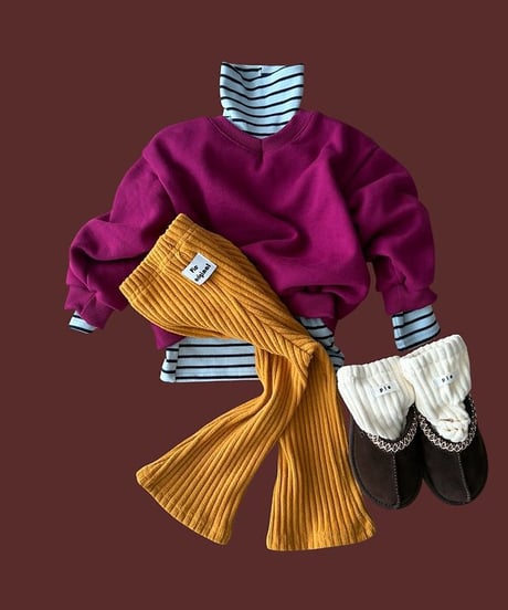 【pie】Carrot Stripe Turtleneck Tee