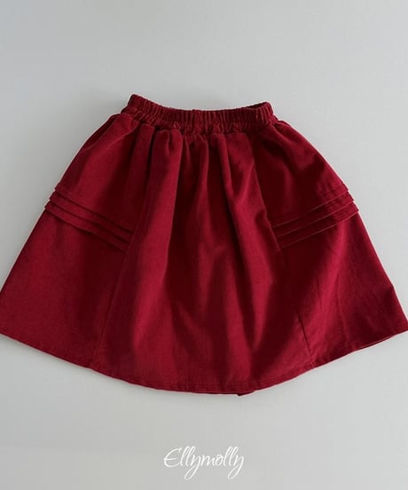 【ellymolly】Pom Pom Corduroy Skirt