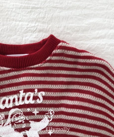 【ellymolly】Santa Stripe Sweatshirt