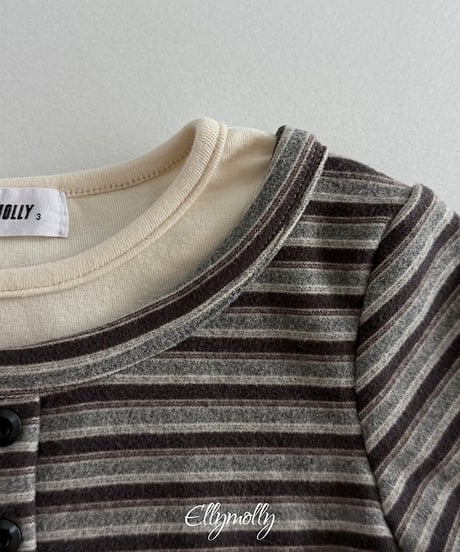 【ellymolly】Latte Stripe Top