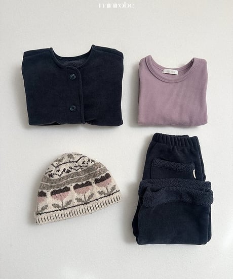 【minirobe】Flower jacquard beanie