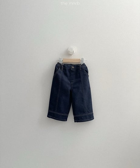 【minirobe】Non-fade panel denim pants