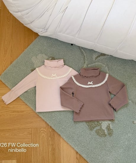 【ninibello】Mignon Lace Turtleneck Tee