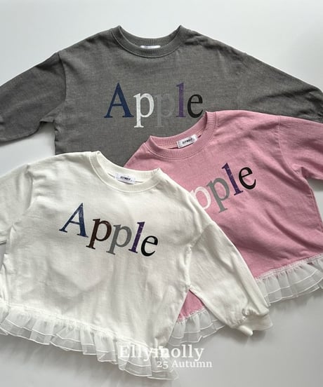 【ellymolly】Apple Vintage Frill T-Shirt