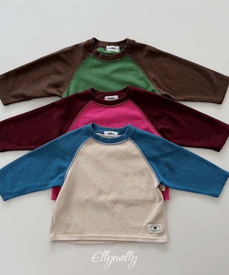 【ellymolly】Raglan Color Block Tee