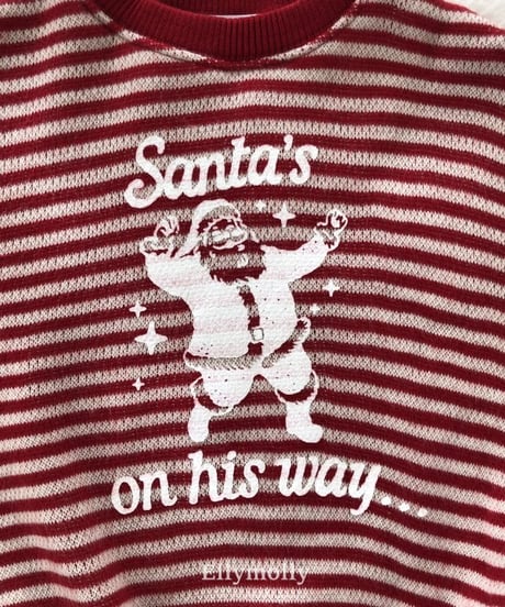 【ellymolly】Santa Stripe Sweatshirt