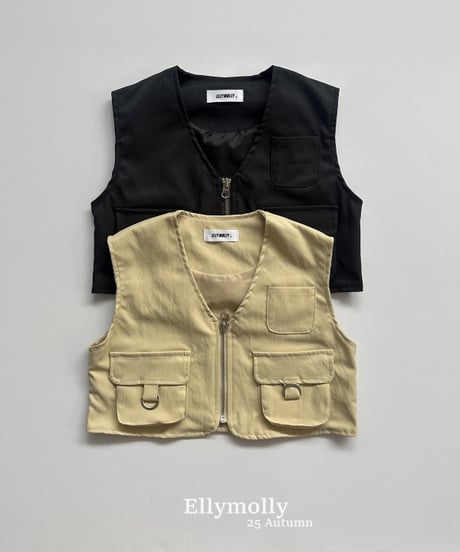 【ellymolly】D-Ring Pocket Vest