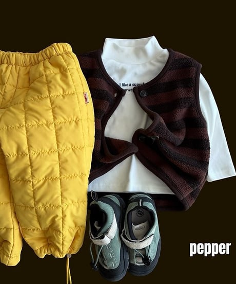【pepper】Square Quilted Padded Pants