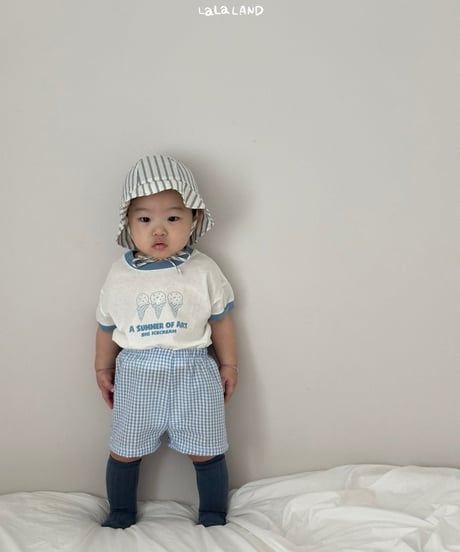 【lalaland】bebe Check tijimi pants