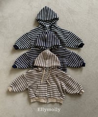 【ellymolly】Woolly Stripe Hooded Jacket