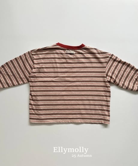 【ellymolly】Pintuck Striped T-Shirt