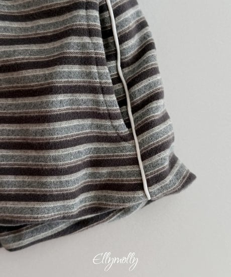 【ellymolly】Latte Stripe Balloon Shorts