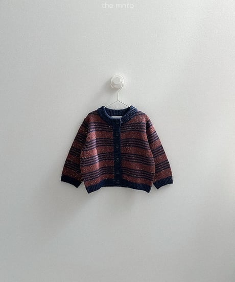 【minirobe】Four Line Knit Cardigan
