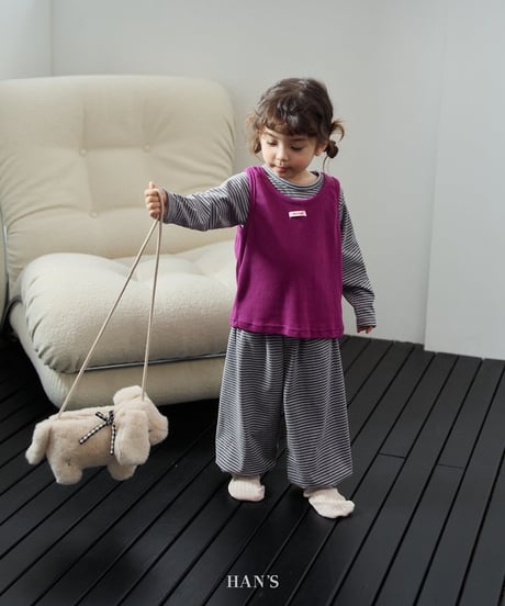 【hans】Striped Fleece Tee