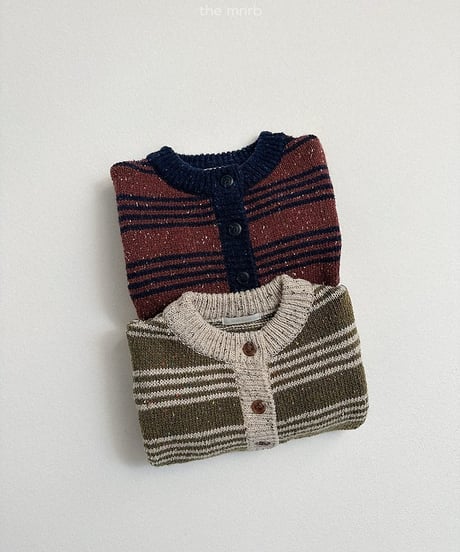 【minirobe】Four Line Knit Cardigan