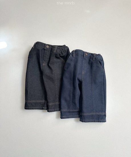 【minirobe】Non-fade panel denim pants