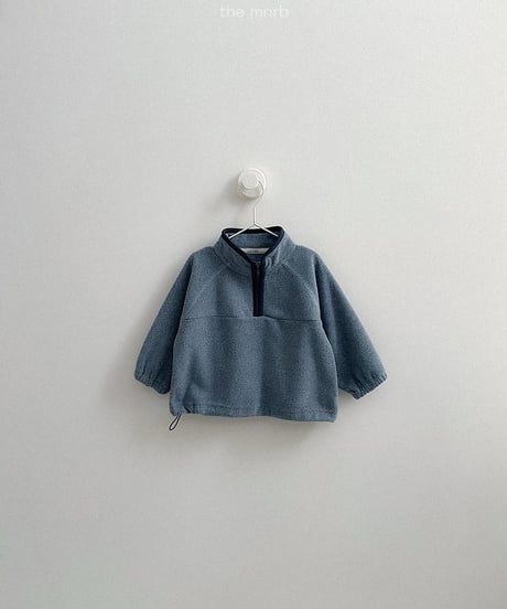 【minirobe】Two-tone fleece half zip
