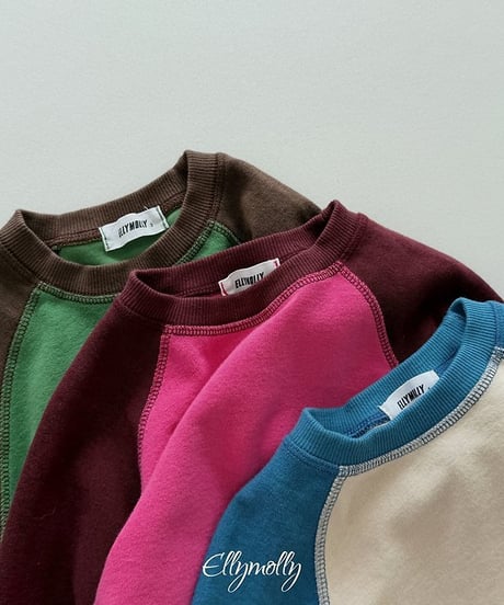 【ellymolly】Raglan Color Block Tee