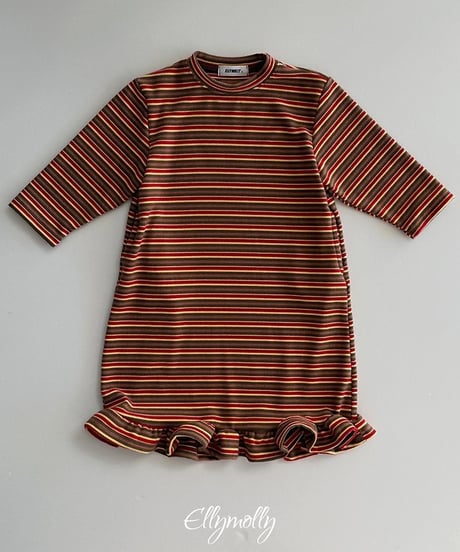 【ellymolly】Fleece Frill Long Dress
