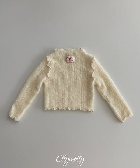 【ellymolly】Meringue Lettuce Edge Knit Tee