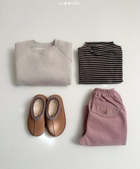 【minirobe】Button peach pants