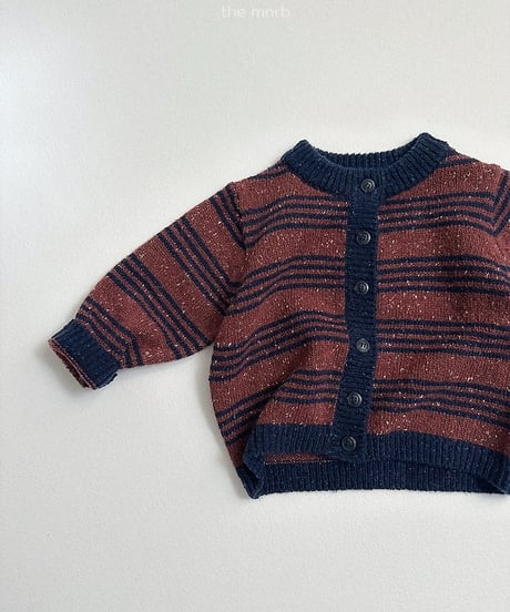 【minirobe】Four Line Knit Cardigan