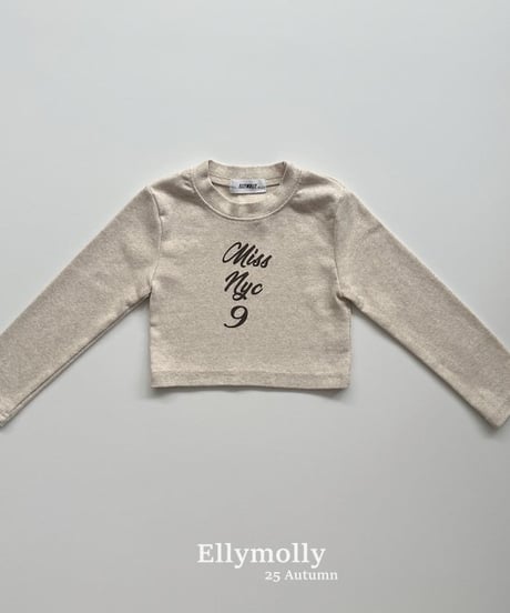 【ellymolly】Nine Cropped T-Shirt