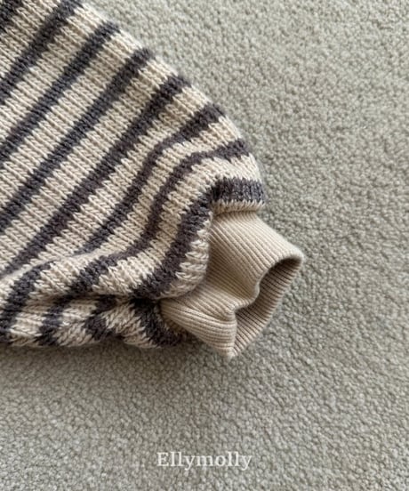 【ellymolly】Woolly Stripe Hooded Jacket