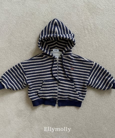 【ellymolly】Woolly Stripe Hooded Jacket