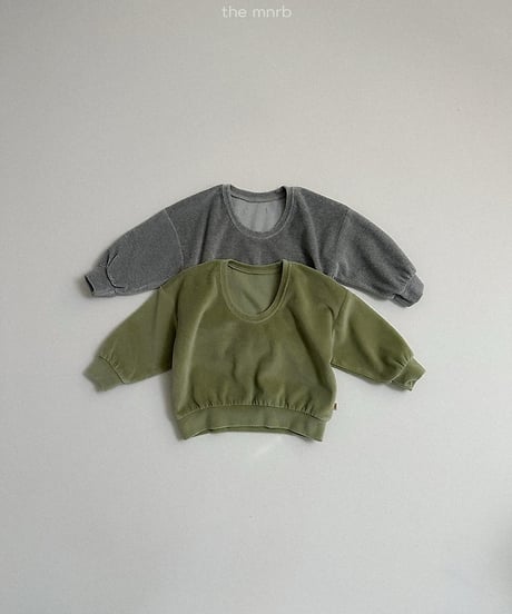 【minirobe】Velour U-Neck Sweatshirt