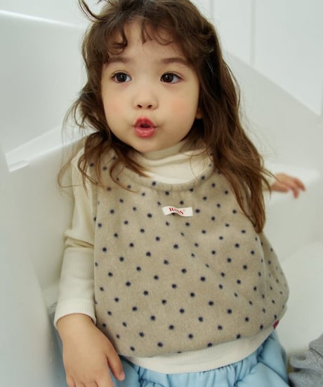 【hans】Polka Dot Fleece Vest