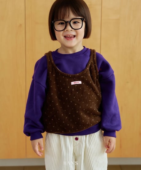 【hans】Polka Dot Fleece Vest