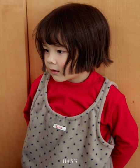【hans】Polka Dot Fleece Vest