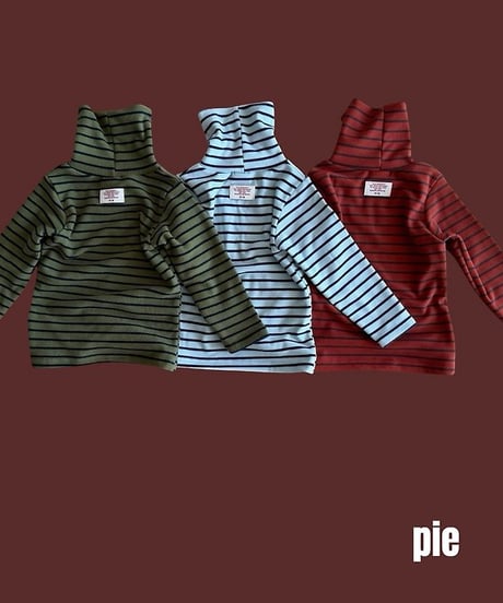 【pie】Carrot Stripe Turtleneck Tee