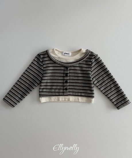 【ellymolly】Latte Stripe Top