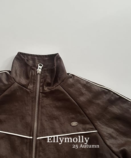 【ellymolly】Coated Side Stripe Jacket