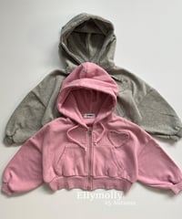 【ellymolly】Heart Pocket Hooded Jacket