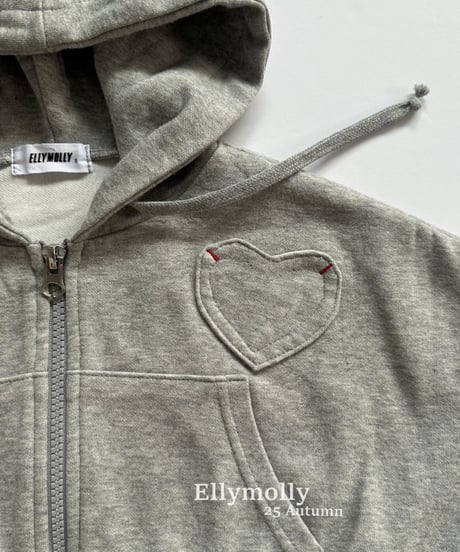 【ellymolly】Heart Pocket Hooded Jacket