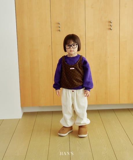 【hans】Polka Dot Fleece Vest