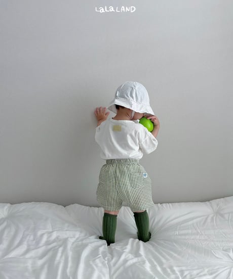 【lalaland】bebe Check tijimi pants
