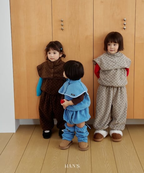 【hans】Polka Dot Fleece Pants