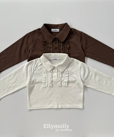 【ellymolly】Twin Frill Collar T-Shirt