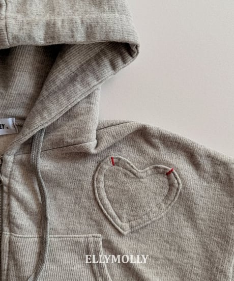 【ellymolly】Heart Glow Hooded Zip-Up